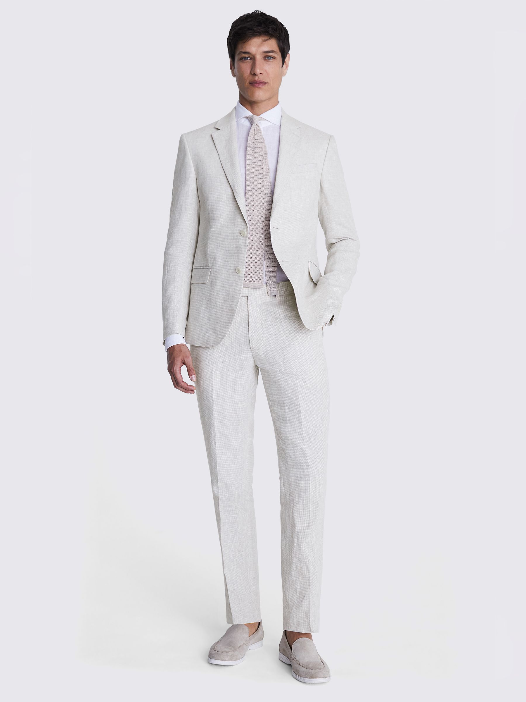 Buy MOSS Stone Slim Fit Puppytooth Linen Suit Jacket from Next USA