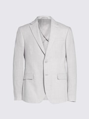 MOSS Stone Slim Fit Puppytooth Linen Suit Jacket - Image 6 of 6