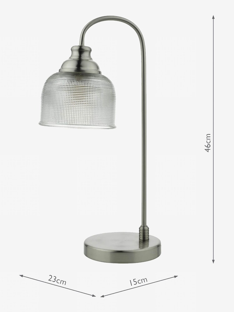Dar Lighting Chrome Noah Decorative Glass Table Lamp - Image 2 of 2