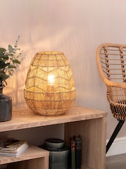BHS Natural Large Jute Table Lamp - Image 1 of 5