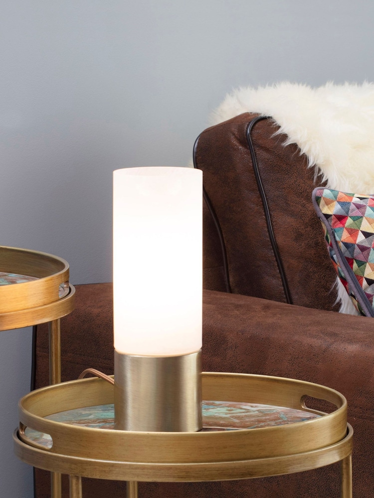 BHS Brass Cylinder Touch Lamp - Image 1 of 4