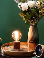 BHS Natural Theo Oak Table Lamp - Image 1 of 4