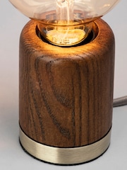 BHS Natural Theo Oak Table Lamp - Image 2 of 4