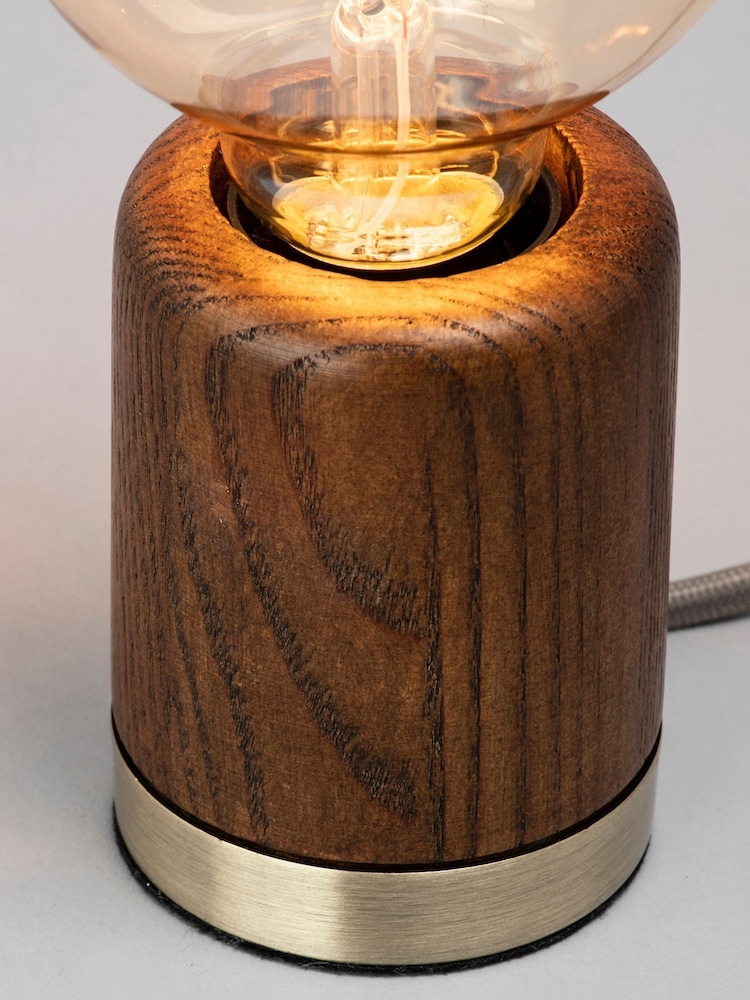 BHS Natural Theo Oak Table Lamp - Image 2 of 4