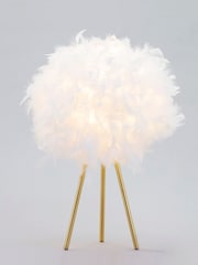 BHS Brass Plume Feather Tripod Table Lamp - Image 3 of 4