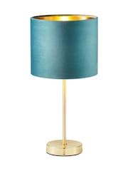 BHS Blue Velvet Table Lamp - Image 2 of 5