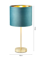 BHS Blue Velvet Table Lamp - Image 4 of 5