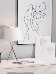 BHS Silver Drey Table Lamp - Image 1 of 4