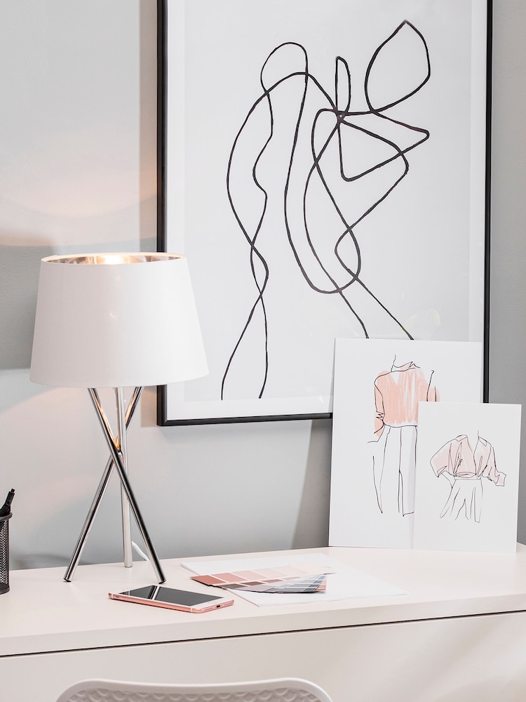 BHS Silver Drey Table Lamp - Image 1 of 4