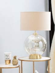 BHS Silver Large Glass Table Lamp - Image 2 of 5