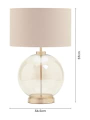 BHS Silver Large Glass Table Lamp - Image 4 of 5