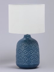 BHS Blue Cosgrove Ceramic Lamp - Image 1 of 4
