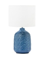 BHS Blue Cosgrove Ceramic Lamp - Image 3 of 4