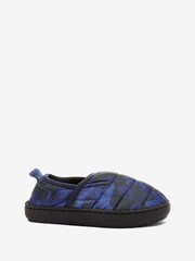 Blue Camo - Pikowane sportowe kapcie z wypełnieniem Thinsulate - Image 1 of 4