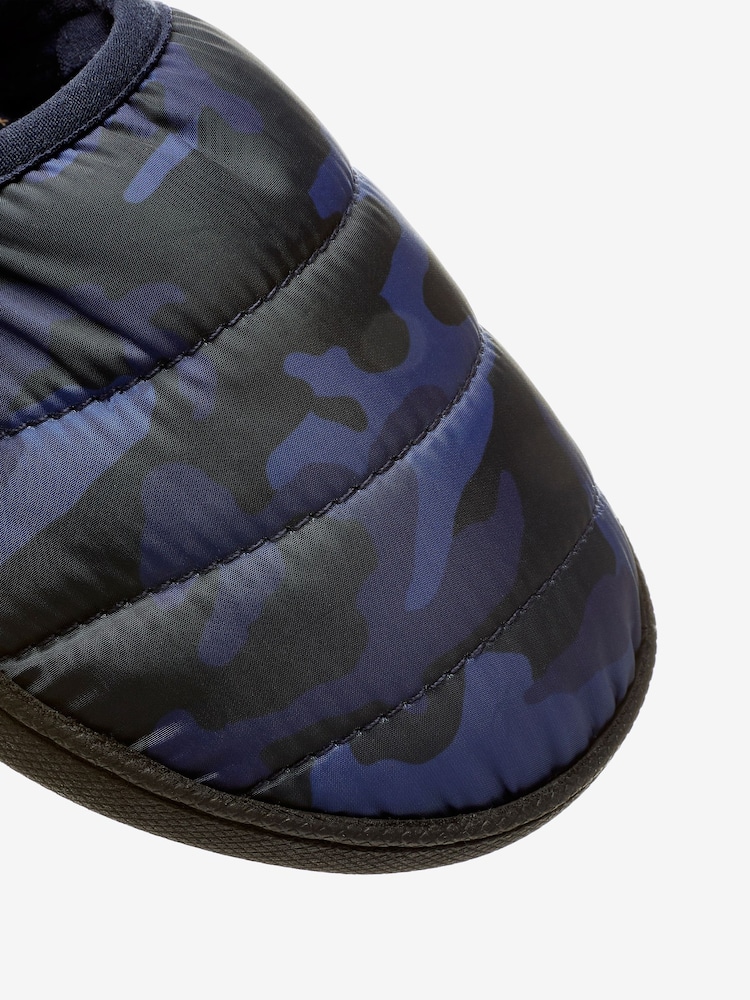 Blue Camo - Pikowane sportowe kapcie z wypełnieniem Thinsulate - Image 4 of 4