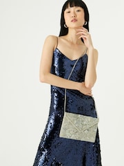 Accessorize Silver Tara Clutch Bag - Image 1 of 3