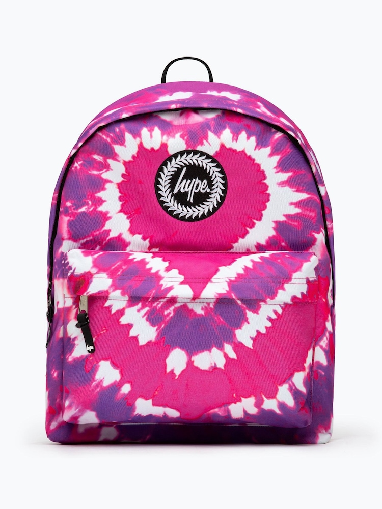 Różowy plecak Hype Hippy z efektem tie-dye i motywem serca - Obraz 1 z 1