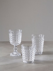 Maison by Premier Clear High Ball Pyramid Hi Ball Glasses Clear Glass Set of 4 - Image 1 of 4