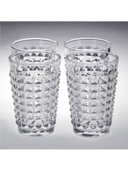 Maison by Premier Clear High Ball Pyramid Hi Ball Glasses Clear Glass Set of 4 - Image 3 of 4