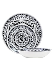 Interiors by Premier 12 Piece Black/White Maya Dinner Set - Image 2 of 4