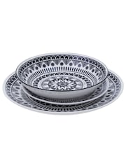 Interiors by Premier 12 Piece Black/White Maya Dinner Set - Image 3 of 4