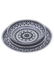 Interiors by Premier 12 Piece Black/White Maya Dinner Set - Image 4 of 4