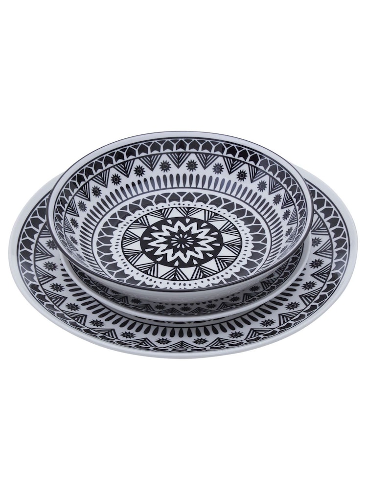 Interiors by Premier 12 Piece Black/White Maya Dinner Set - Image 4 of 4 Interiors by Premier 12 Piece Black/White Maya Dinner Set - Image 4 of 4