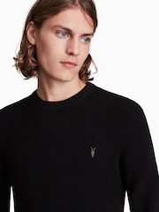 AllSaints Black Ivar Merino Crew Jumper - Image 3 of 7