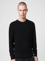 AllSaints Black Ivar Merino Crew Jumper - Image 5 of 7