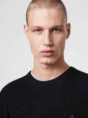 AllSaints Black Ivar Merino Crew Jumper - Image 6 of 7