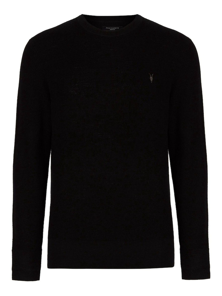 AllSaints Black Ivar Merino Crew Jumper - Image 7 of 7