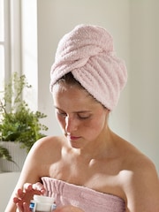 Just Pink Cosy Egyptian Towelling 100% Cotton Hair Wrap - Image 1 of 4