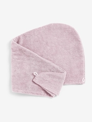 Just Pink Cosy Egyptian Towelling 100% Cotton Hair Wrap - Image 2 of 4