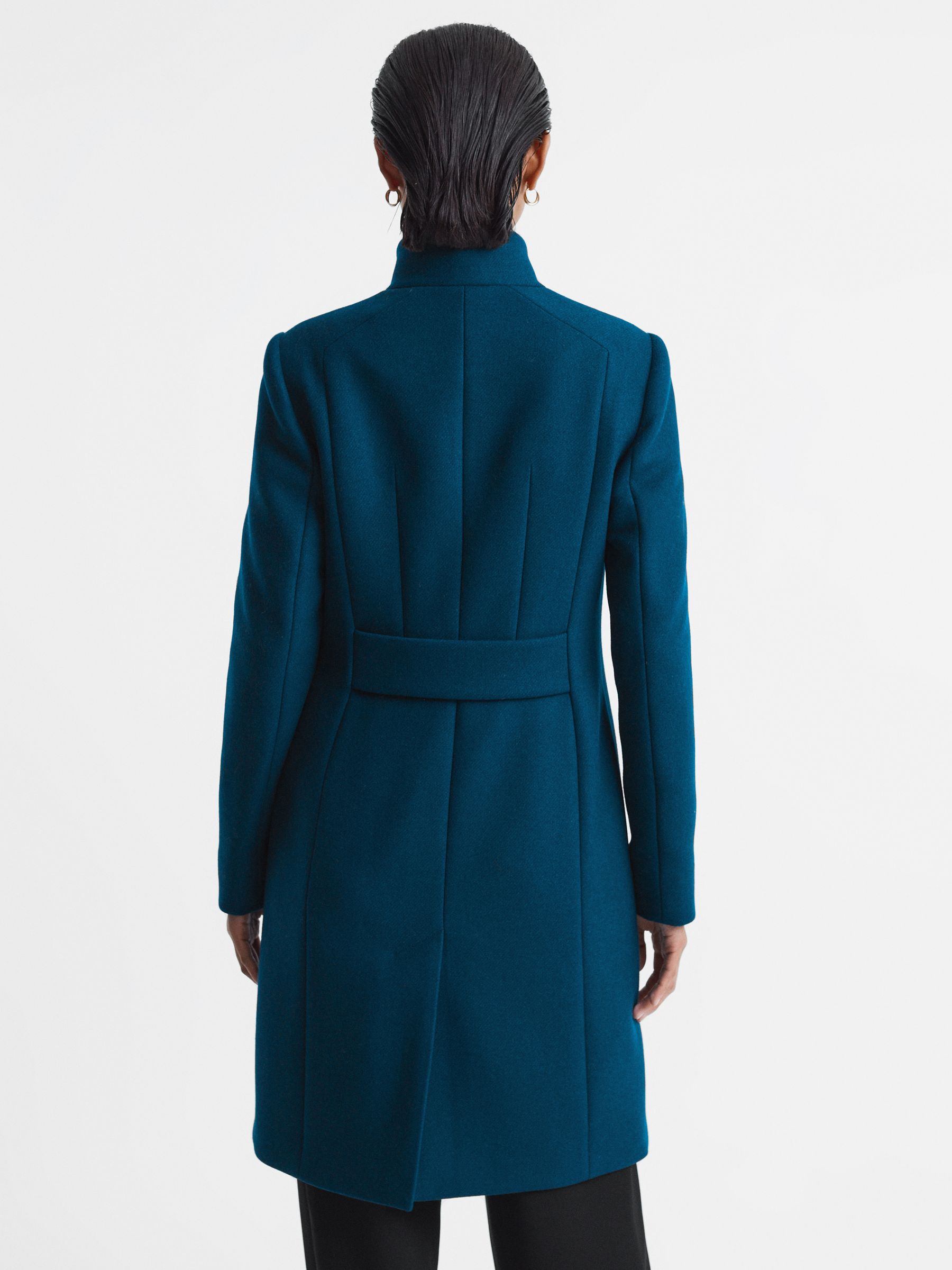 Teal wool coat store