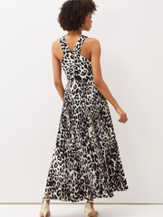 Phase Eight Natural Chelsie Leopard Print Midaxi Dress - Image 3 of 8