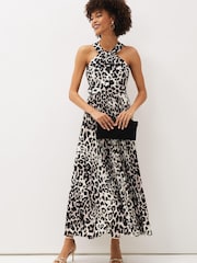 Phase Eight Natural Chelsie Leopard Print Midaxi Dress - Image 4 of 8