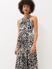 Phase Eight Natural Chelsie Leopard Print Midaxi Dress - Image 5 of 8