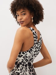 Phase Eight Natural Chelsie Leopard Print Midaxi Dress - Image 7 of 8