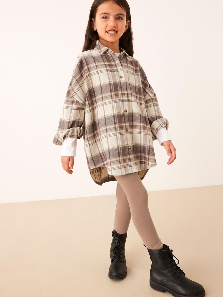 Neutral Check Shirt And Leggings Set (3-16yrs) - Image 1 of 7