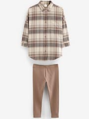 Neutral Check Shirt And Leggings Set (3-16yrs) - Image 6 of 7
