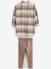 Neutral Check Shirt And Leggings Set (3-16yrs) - Image 7 of 7