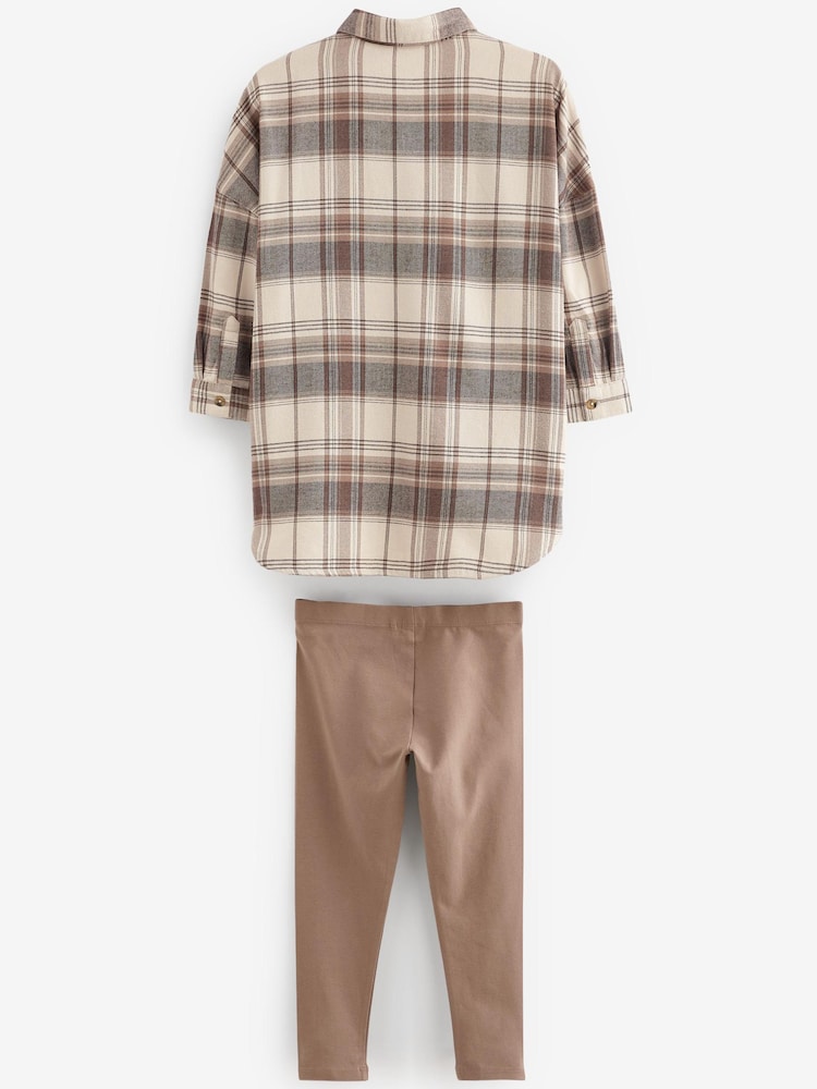 Neutral Check Shirt And Leggings Set (3-16yrs) - Image 7 of 7