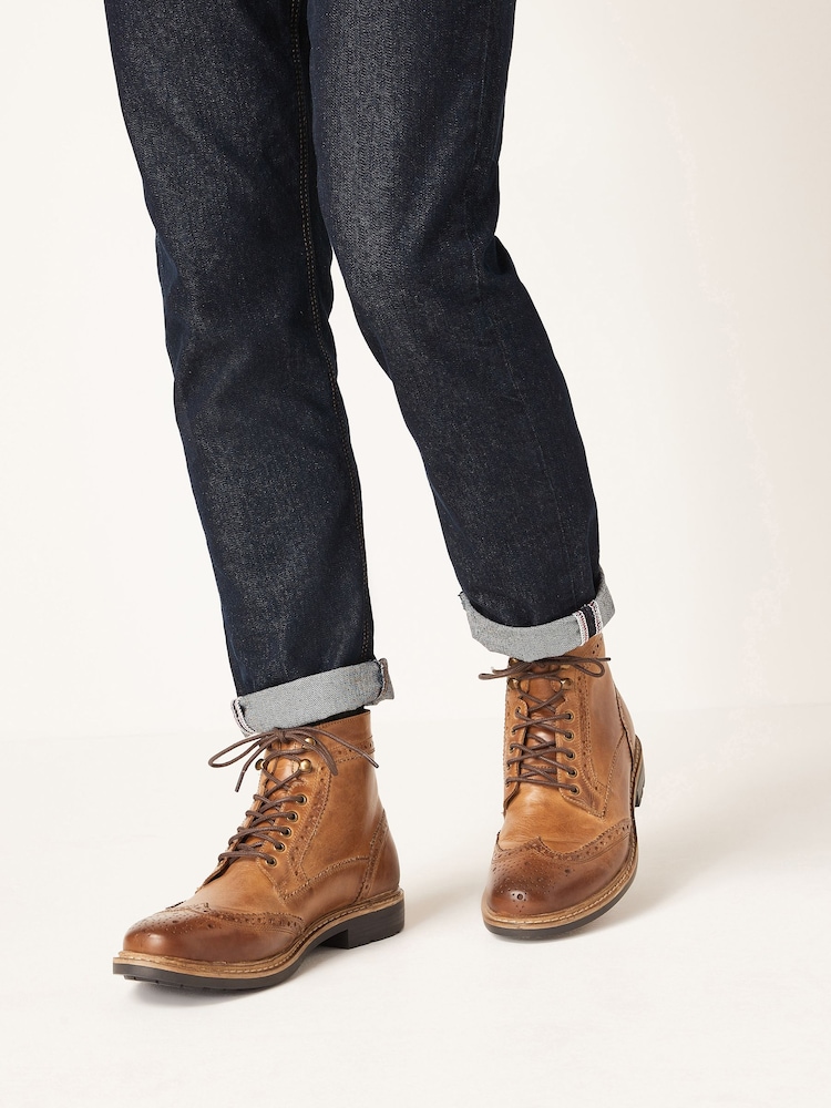 Tan Brown Modern Heritage Brogue Boots - Image 1 of 5