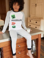 Minecraft Black/White Pyjamas 2 Pack (3-16yrs) - Image 5 of 6