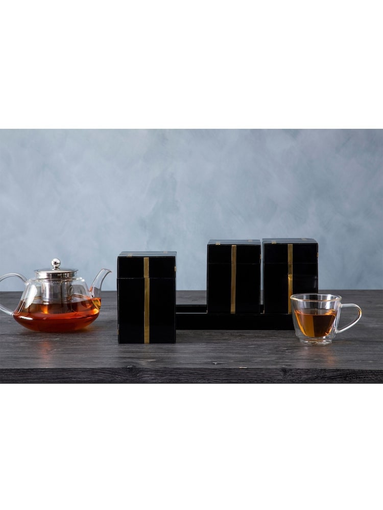 Fifty Five South Black Odell Canister Set With Tray - Image 4 of 4