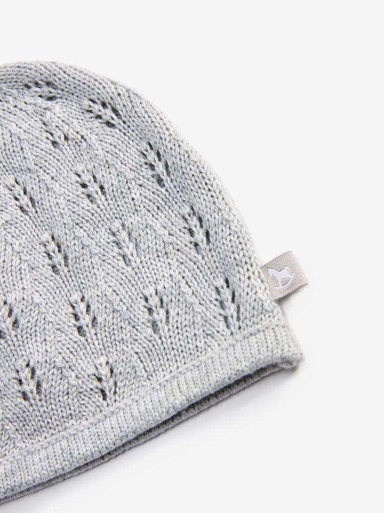 The Little Tailor 100% Cotton Pointelle Knitted Baby Hat - Image 3 of 3