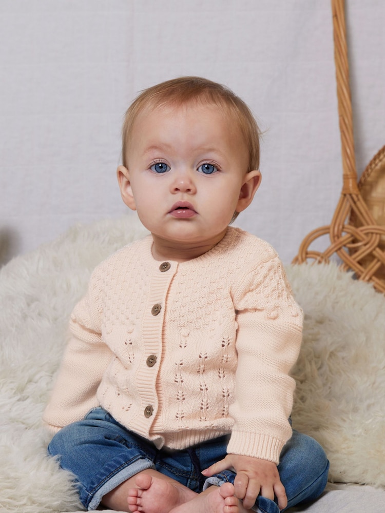 The Little Tailor Pointelle Baby Cardigan - Image 1 of 5