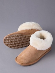 Lakeland Leather Tan Brown Ladies Sheepskin Boots Slippers - Image 2 of 3