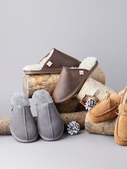 Lakeland Leather Brown Mens Leather Slider Slippers - Image 4 of 4