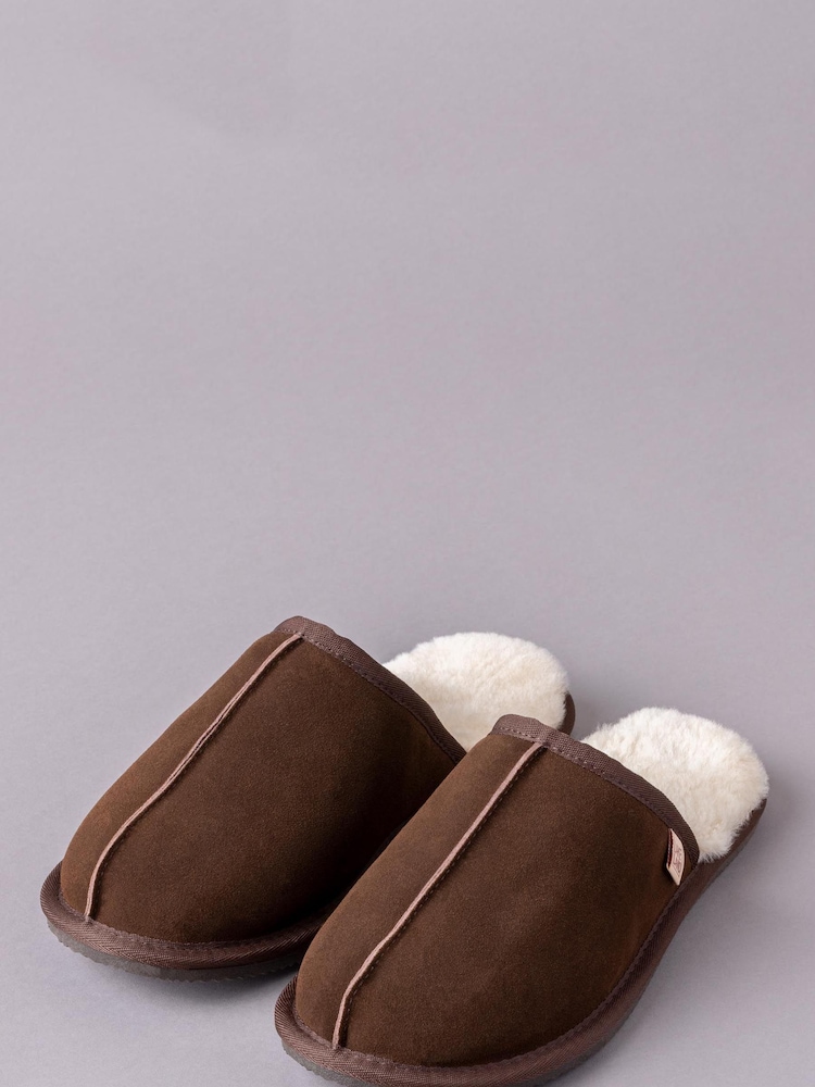 Коричневый - Тапочки из овечьей кожи Lakeland (для мужчин) - Изображение 1 из 3